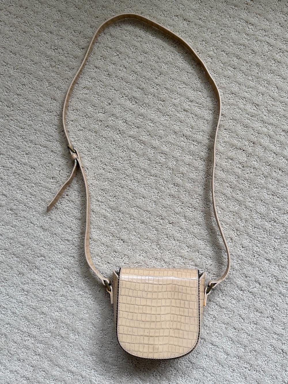 Vintage Couture Donald Pliner Light Tan Croc Mini Bag
